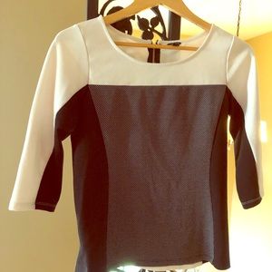 Ann Taylor white and black top